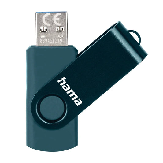 Hama Rotate 256GB USB Stick, USB 3.0, 90MB/s, Petrol Blue