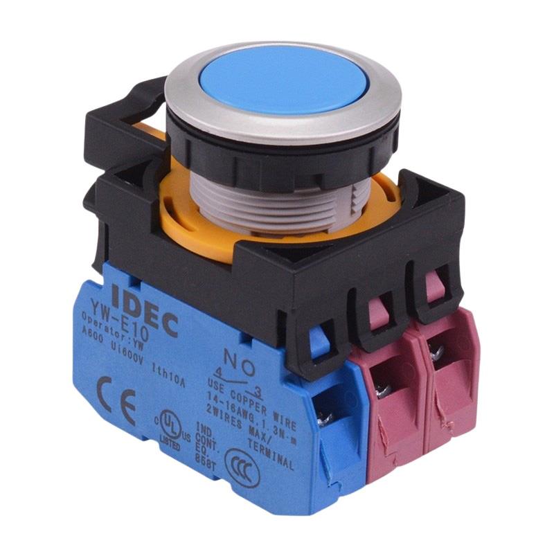 CW4B-A1E12S Blue Metallic Maintained Push Button Switch 1NO-2NC IP65 IDEC
