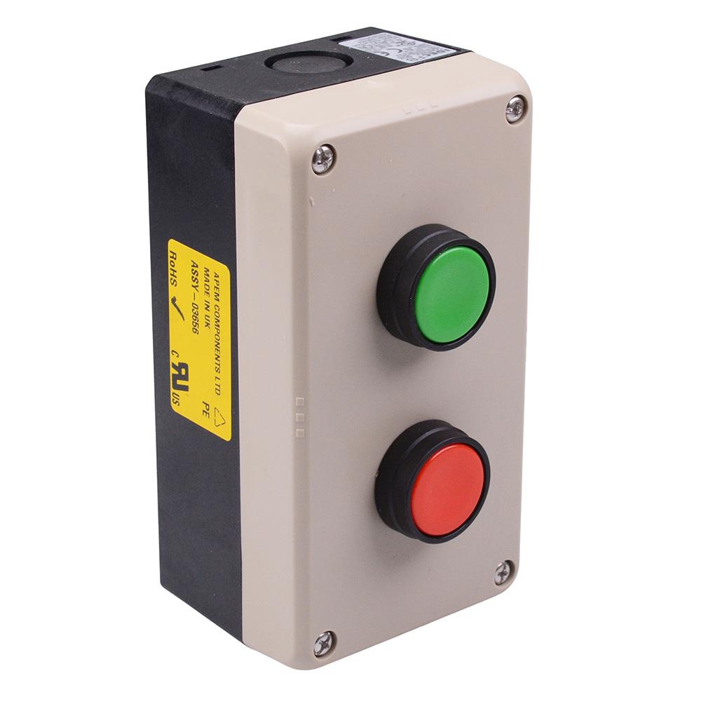 IDEC Red and Green 22mm Momentary Push Button Switches Control Station 2NO-1NC IP65