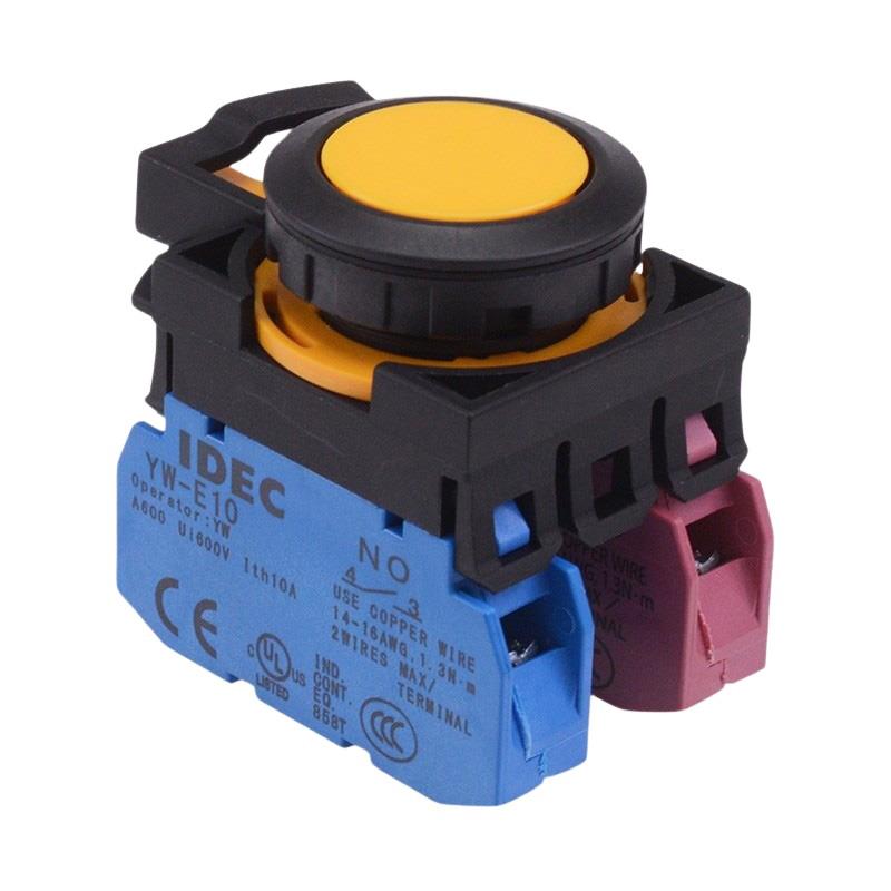 CW1B-A1E11Y Yellow Maintained Push Button Switch 1NO-1NC IP65 IDEC