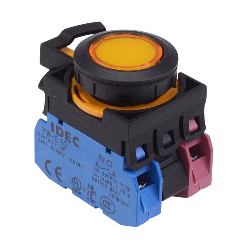 CW1L-A1E11Q4Y Yellow 24V illuminated Maintained Push Button Switch 1NO-1NC IP65 IDEC