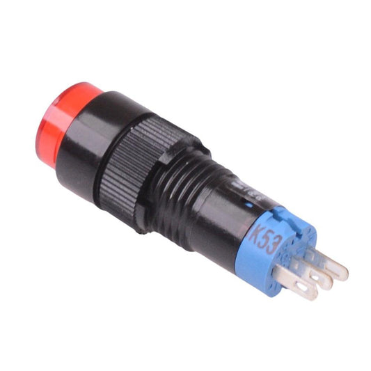 AB1M-A1LR Red 10mm Latching Round Push Button Switch IP40 SPDT