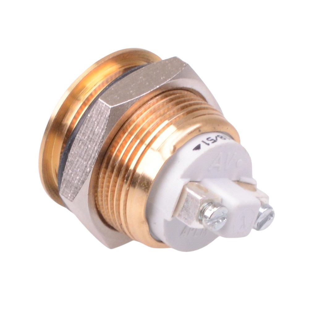 AV091003C990K APEM Gold Momentary 19mm Push Button Vandal Switch SPST IP65 2A 48VDC