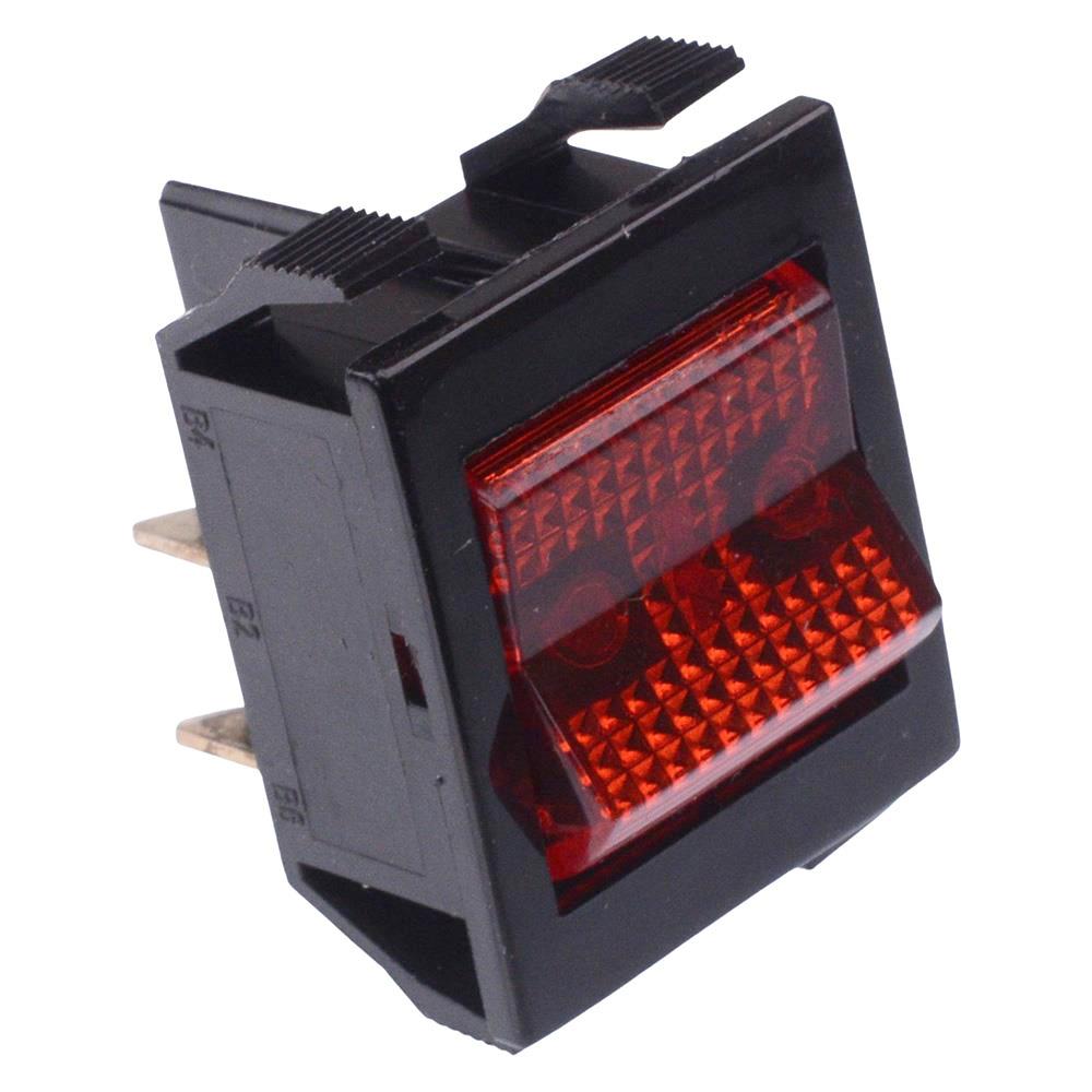 1610NB5NKR250V Russen Berger Red On-Off Rectangle Rocker Switch DPST 250VAC 15A
