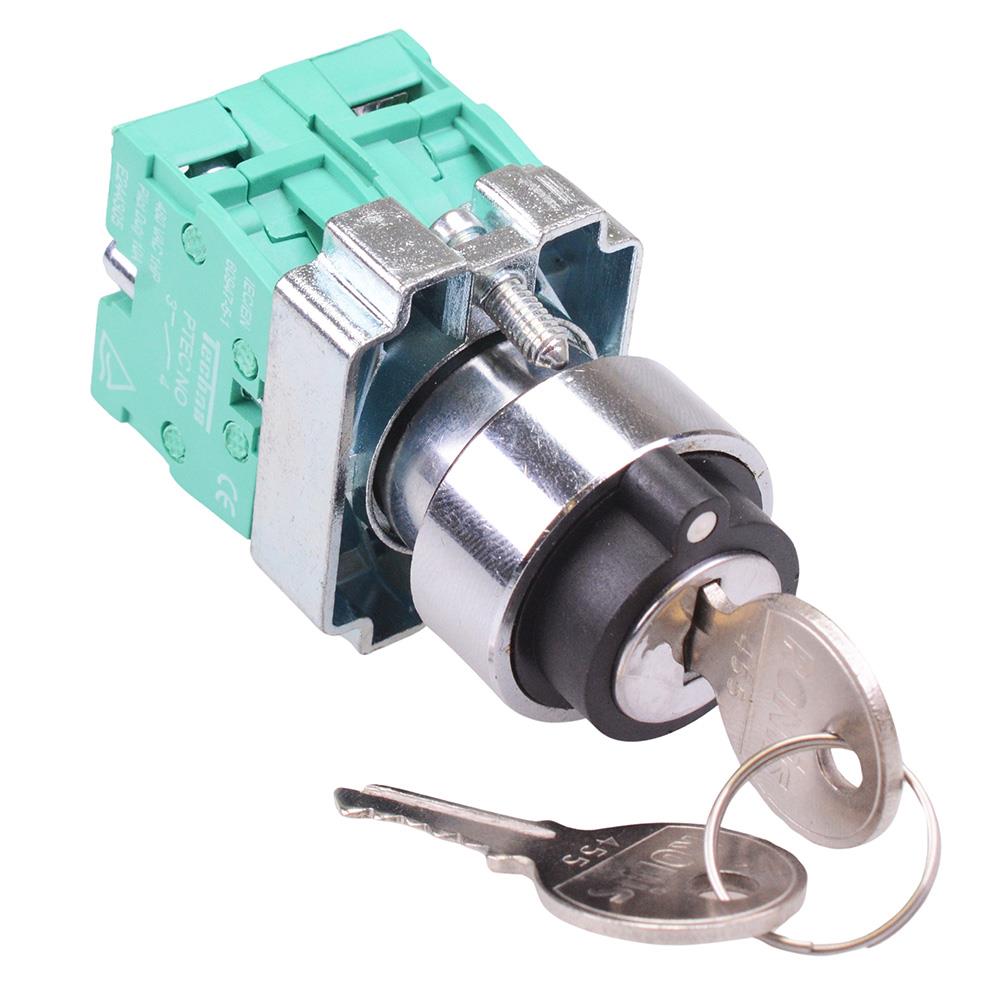 Techna PtecMetK3CRC 3 Position Metal Key Switch 10A 2NO