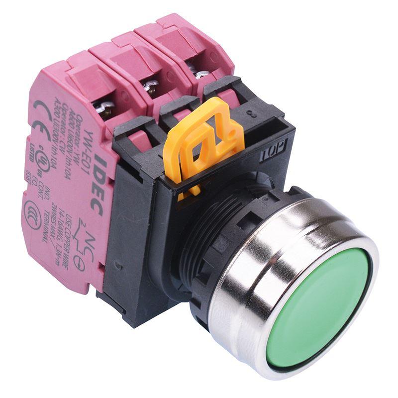 YW4B-M1E03G Green 22mm Metal Bezel Momentary Push Button Switch 3NC IP65 IDEC