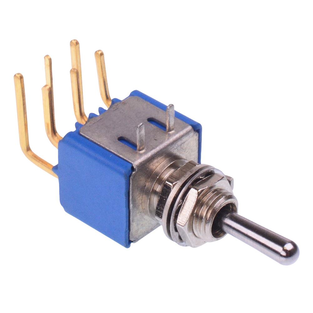 5244CT2RWAD1.25X APEM (On)-On-(On) Momentary 6.35mm Miniature Toggle Switch DPDT 4A 30VDC