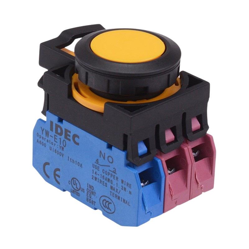 CW1B-A1E12Y Yellow Maintained Push Button Switch 1NO-2NC IP65 IDEC