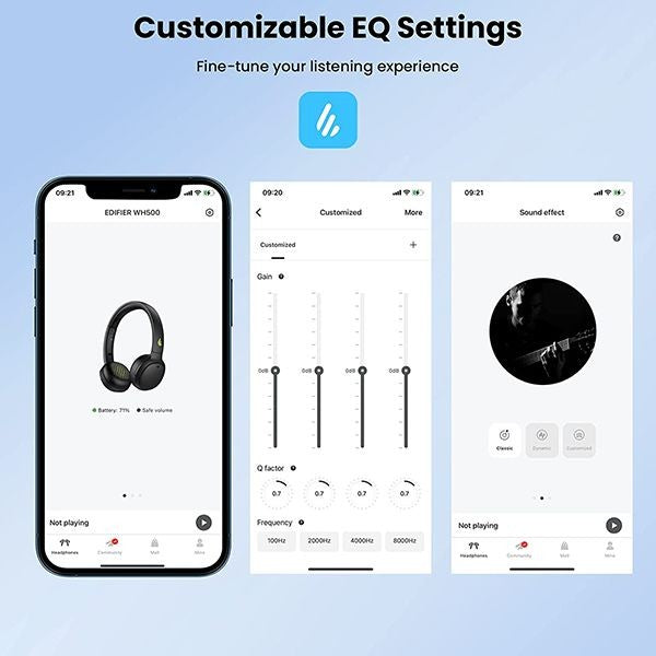 Edifier WH500 Wireless Bluetooth 5.2 On-Ear Headphones Black