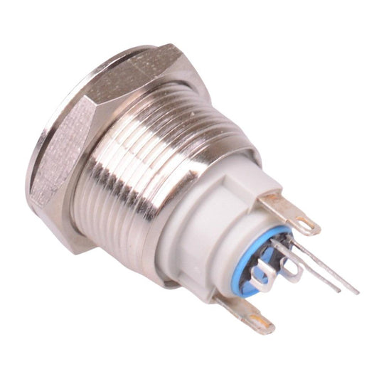AV091L5EA200 APEM Yellow illuminated 19mm Latching Vandal Push Button Switch SPST