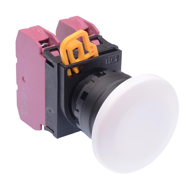 YW1B-M4E02W White 22mm Mushroom Momentary Push Button Switch 2NC IP65 IDEC