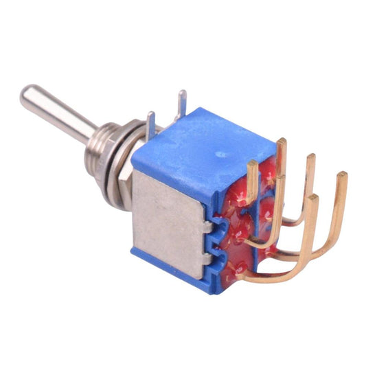 5246WWADBX386 APEM On-On Right Angle PCB Miniature Toggle Switch DPDT