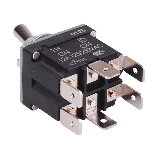 On-On Sealed 12mm Toggle Switch DPDT 12A IP68
