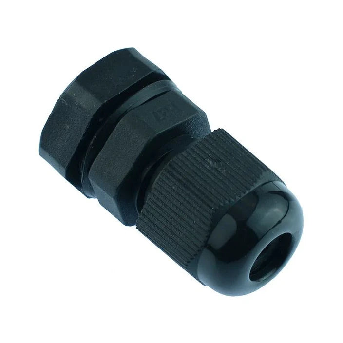 PG7 3-6.5mm Black Nylon Cable Gland, IP68 Waterproof