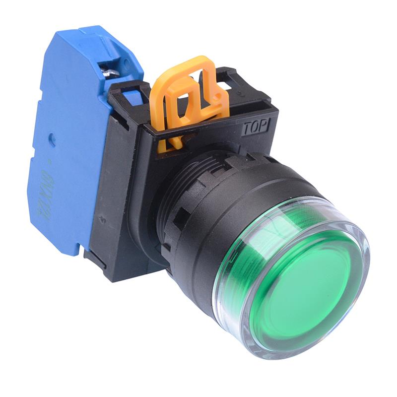 YW1L-AF2E10Q0G Green 22mm Maintained Shrouded Push Button Switch NO IP65 IDEC