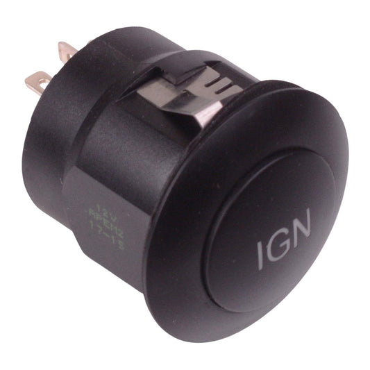 FPBR1D1222A12D5 APEM Blue illuminated On-Off Latching 26mm Push Button Switch DPST