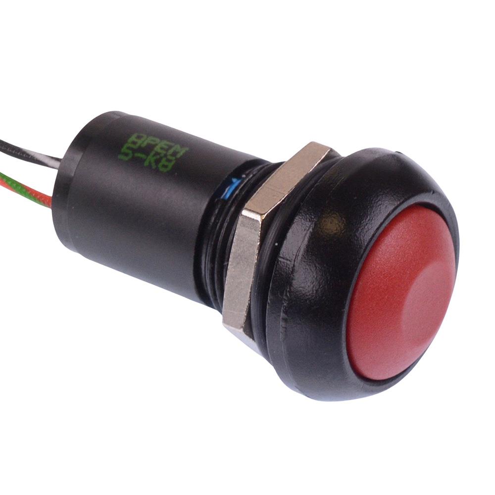 IPR3FAD6X1207-01 APEM Red Round Momentary NO 12mm Push Button Switch SPST IP67