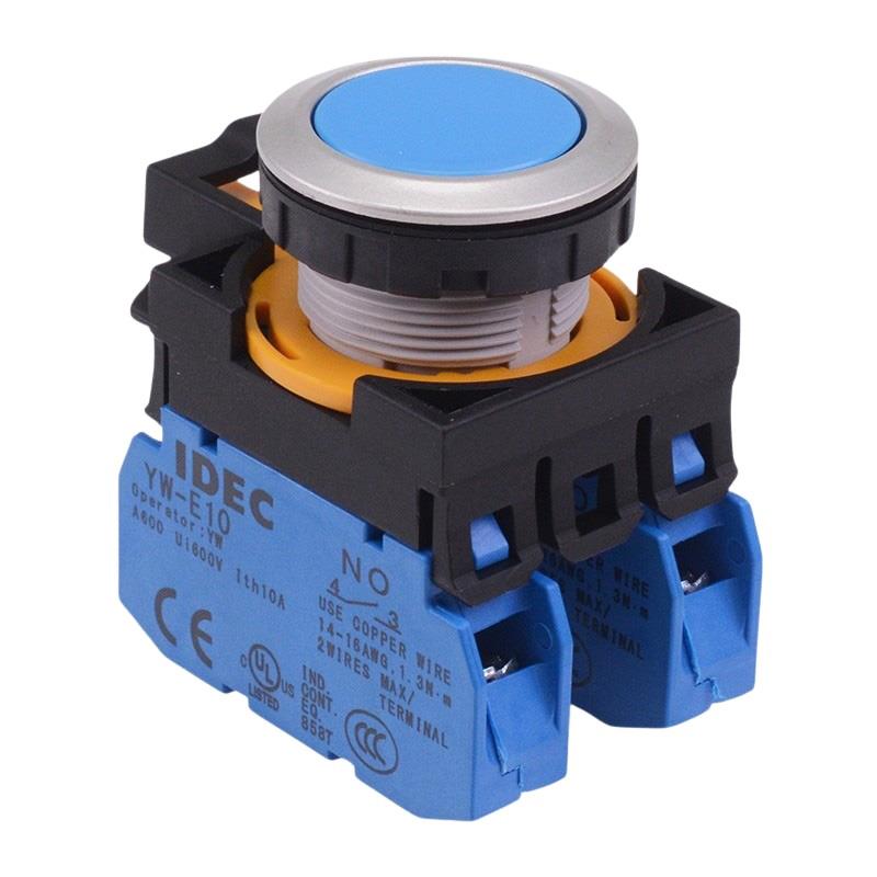 CW4B-A1E20S Blue Metallic Maintained Push Button Switch 2NO IP65 IDEC