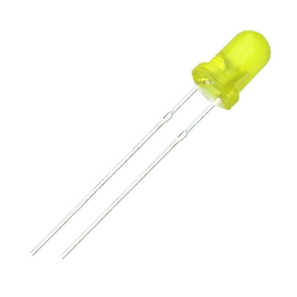 3mm Yellow LED 30mA 80mW, 2 Pack