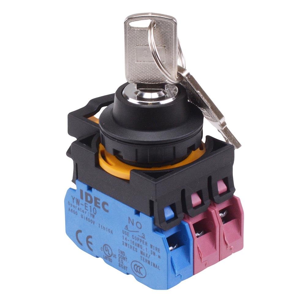 CW1K-3AE12 3 Position Maintained Key Switch 1NO-2NC IP65 IDEC