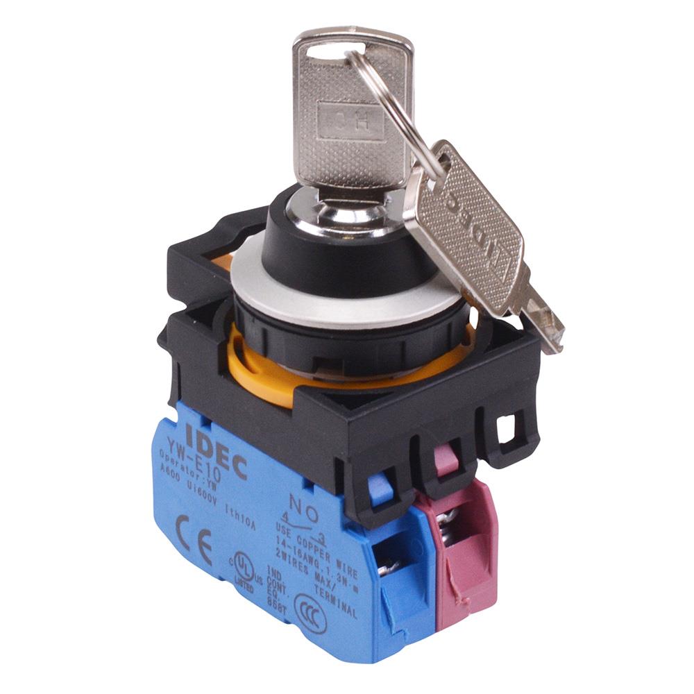 CW4K-3AE11N2 3 Position Metallic Maintained Key Switch 1NO-1NC IP65 IDEC