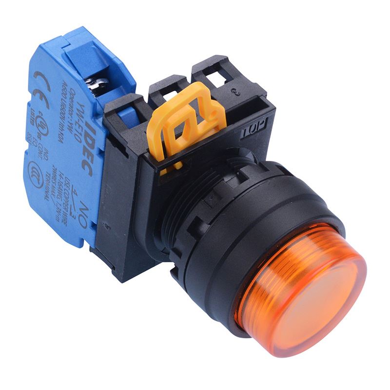 YW1L-A2E10Q0A Amber 22mm Maintained Push Button Switch NO IP65 IDEC