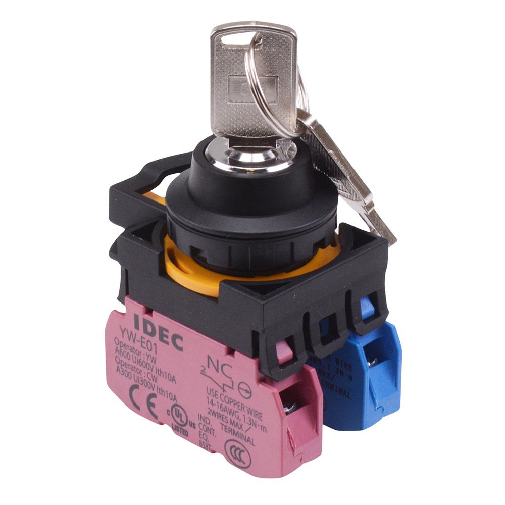 CW1K-3AE11N1 3 Position Maintained Key Switch 1NO-1NC IP65 IDEC