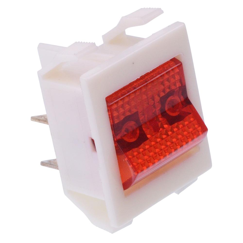 1610NB5BKR250 Russen Berger Red On-Off Rectangle Rocker Switch DPST 250VAC 15A