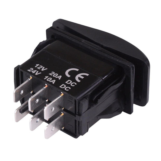 (On)-Off-(On) Momentary Automotive Rocker Switch DPDT 10A 12-24V IP68