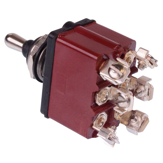 3649NF APEM On-Off-On Sealed 12mm Toggle Switch DPDT IP67 12A 28VDC