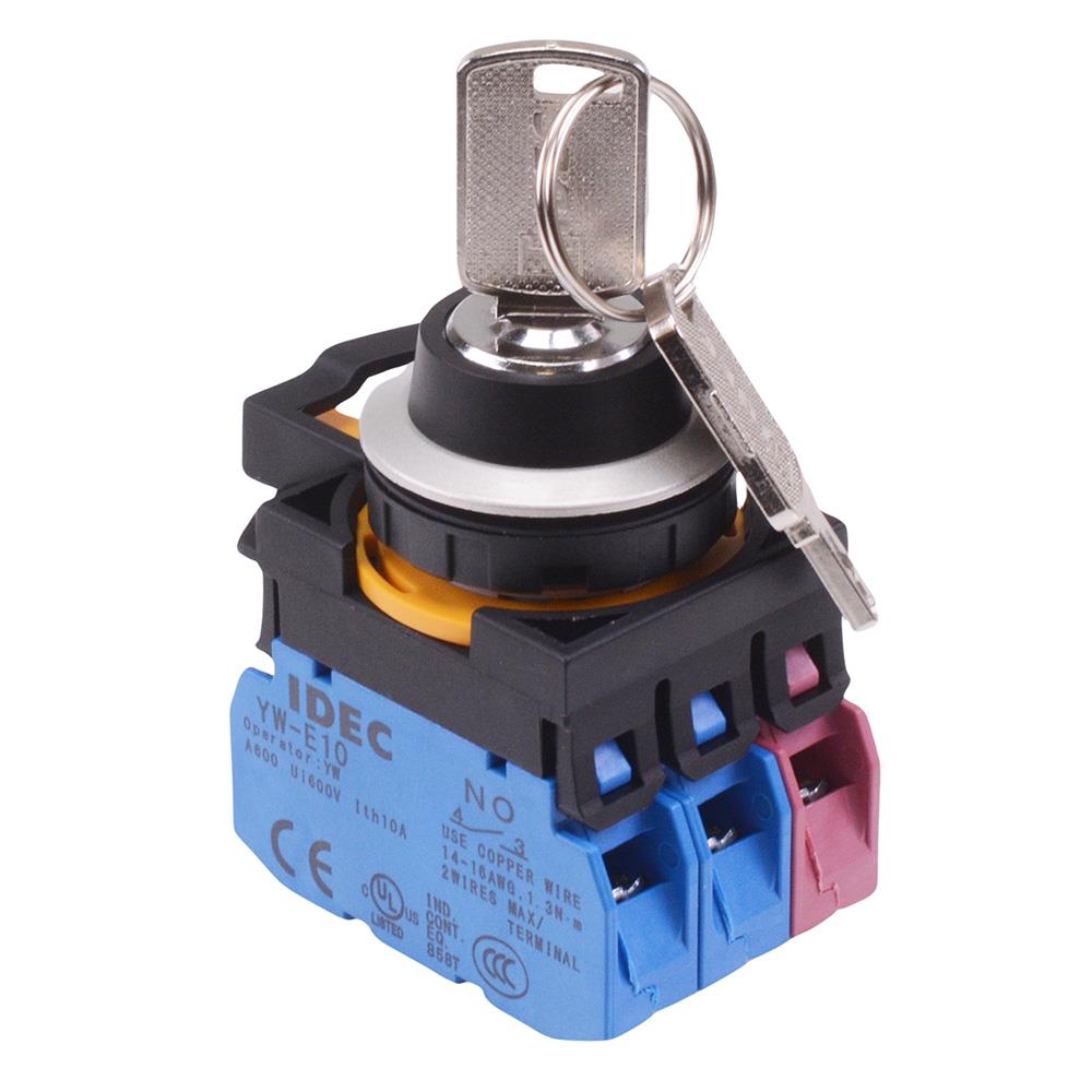 CW4K-2AE21 2 Position Metallic Maintained Key Switch2NO-1NC IP65 IDEC