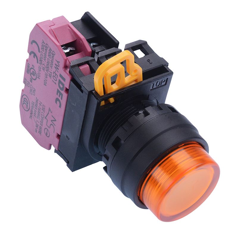 YW1L-A2E01Q3A Amber 12V illuminated 22mm Maintained Push Button Switch NC IP65 IDEC