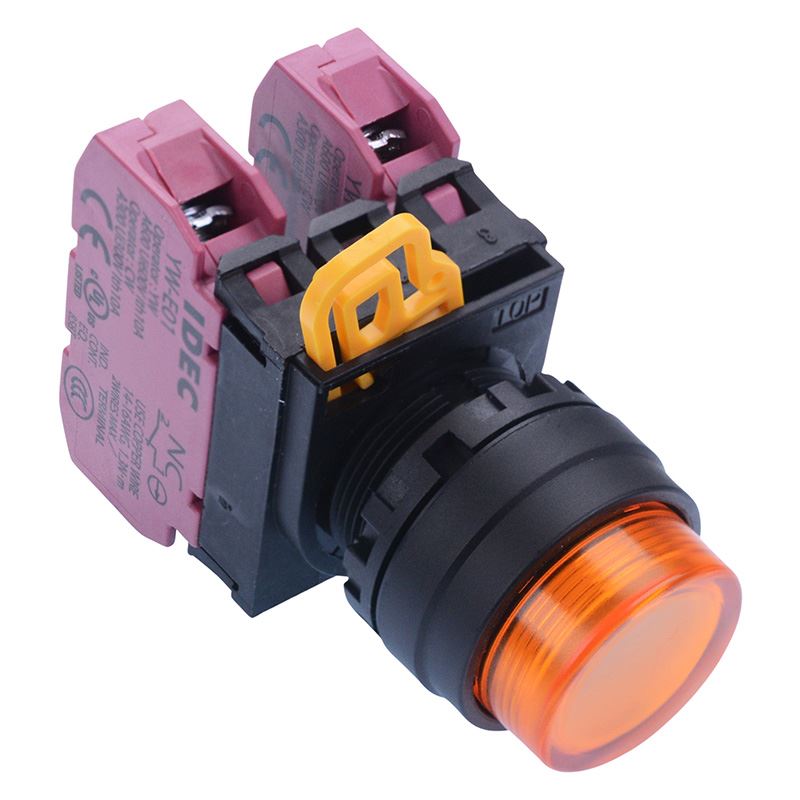 YW1L-A2E02Q0A Amber 22mm Maintained Push Button Switch 2NC IP65 IDEC
