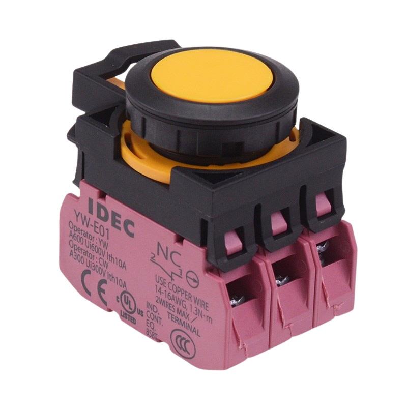 CW1B-A1E03Y Yellow Maintained Push Button Switch 3NC IP65 IDEC