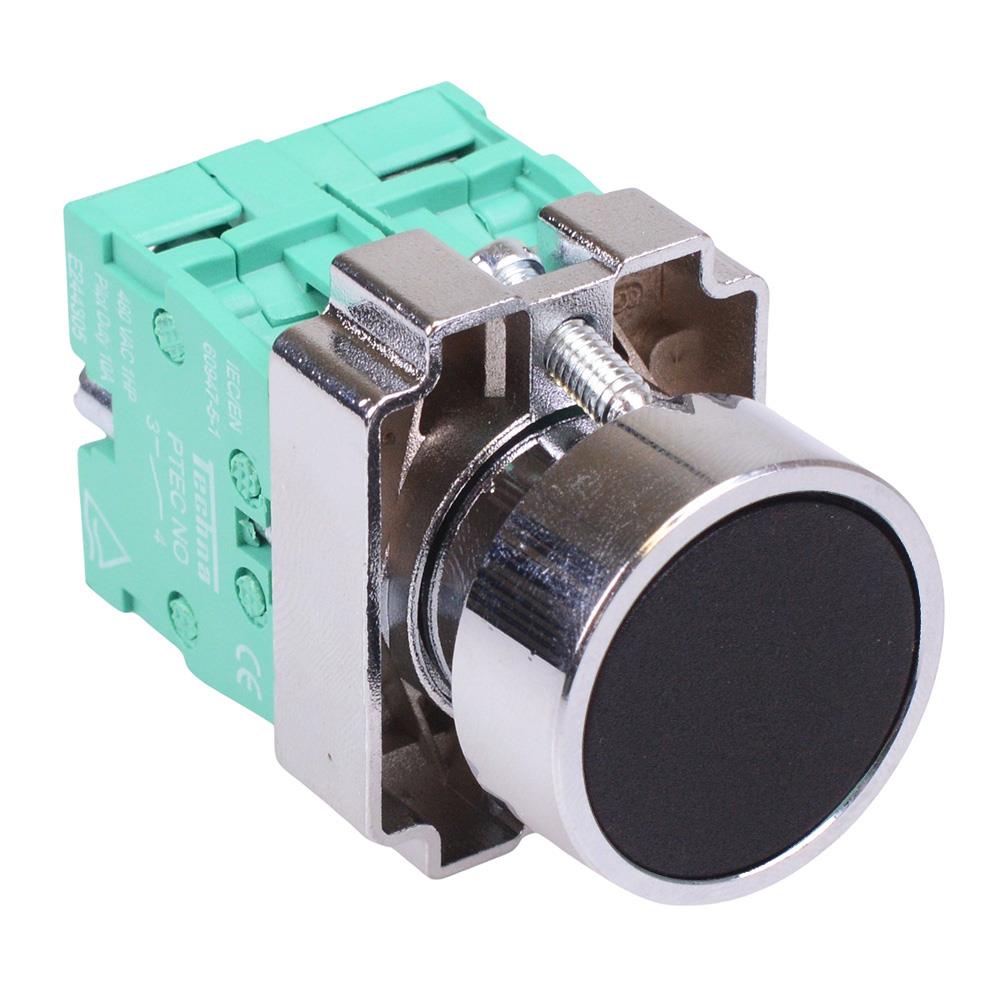 Techna PtecMetPNBlack Black Flush Push Button Switch Metal 10A 2NO