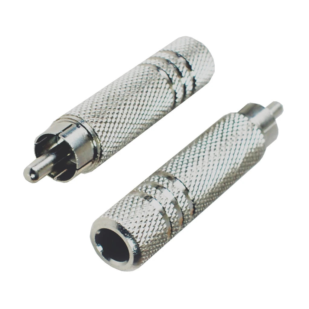 6.35mm Heavy Duty Mono Jack Socket to Male Phono RCA Plug Adapter