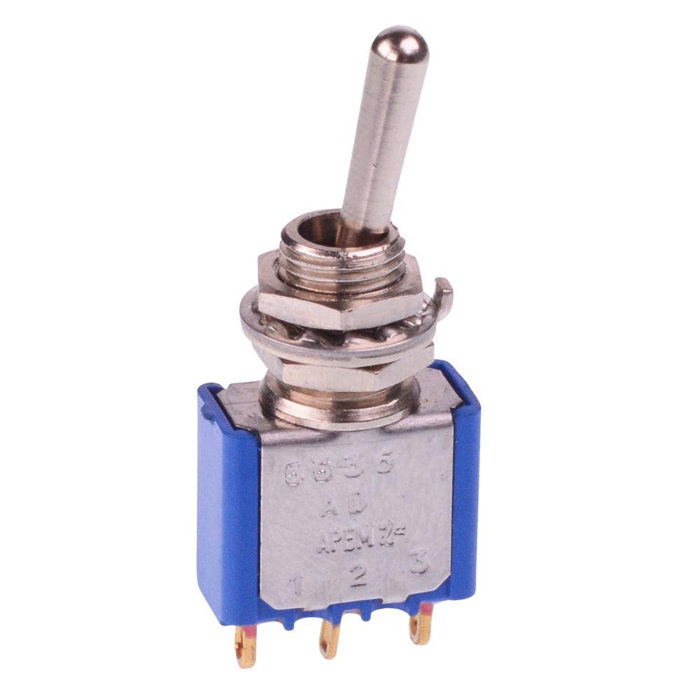 5636ADB13 APEM On-On 6.35mm Miniature Toggle Switch SPDT 4A 30VDC