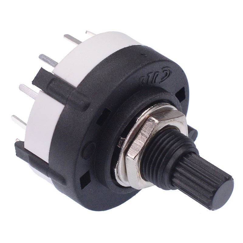 1 Pole 12 Way Rotary Switch Splined Shaft PCB Terminals
