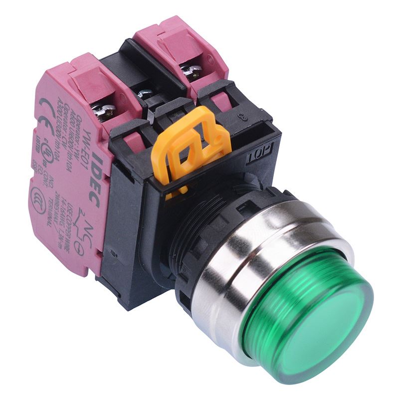 YW4L-M2E02Q4G Green 24V illuminated 22mm Metal Bezel Momentary Push Button Switch 2NC IP65 IDEC