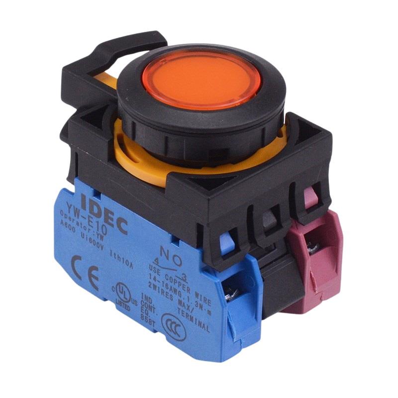 CW1L-A1E11Q4A Amber 24V illuminated Maintained Push Button Switch 1NO-1NC IP65 IDEC