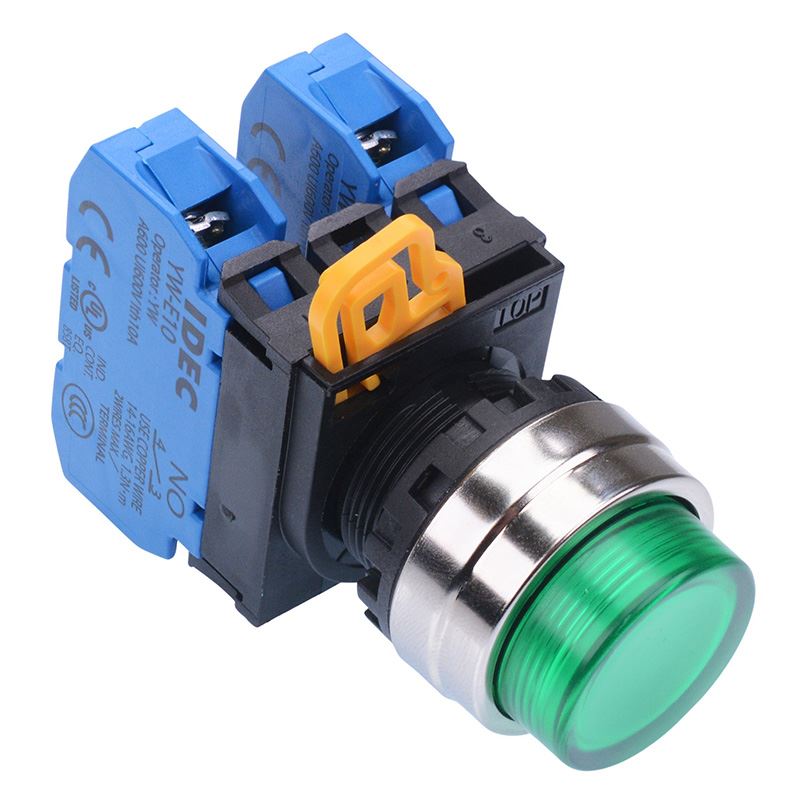 YW4L-M2E20Q0G Green 22mm Metal Bezel Momentary Push Button Switch 2NO IP65 IDEC