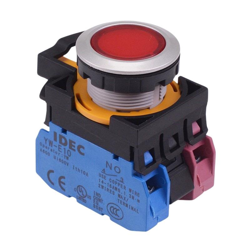 CW4L-A1E11Q4R Red 24V illuminated Maintained Push Button Switch 1NO-1NC IP65 IDEC
