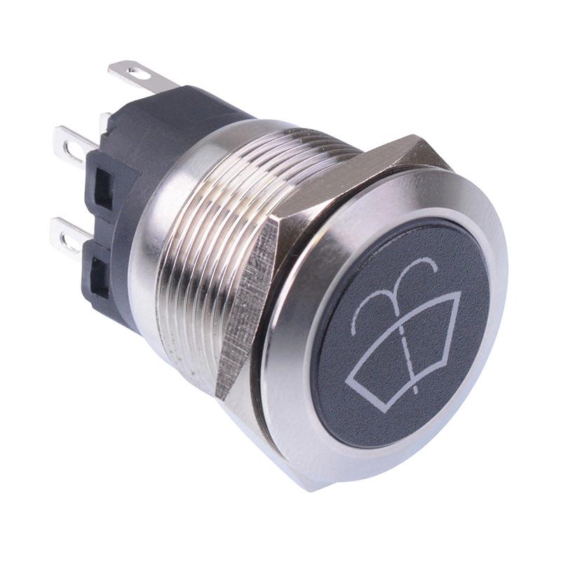Window Washer' Red LED Momentary 22mm Vandal Push Button Switch SPDT 12V