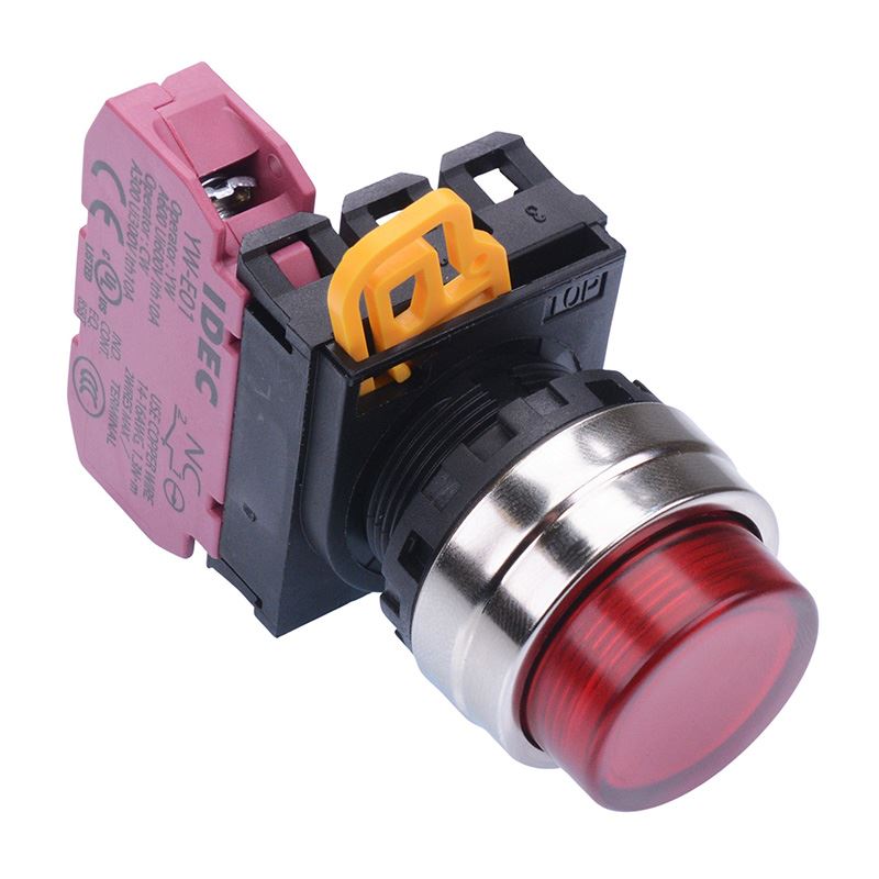 YW4L-A2E01Q0R Red 22mm Metal Bezel Maintained Push Button Switch NC IP65 IDEC