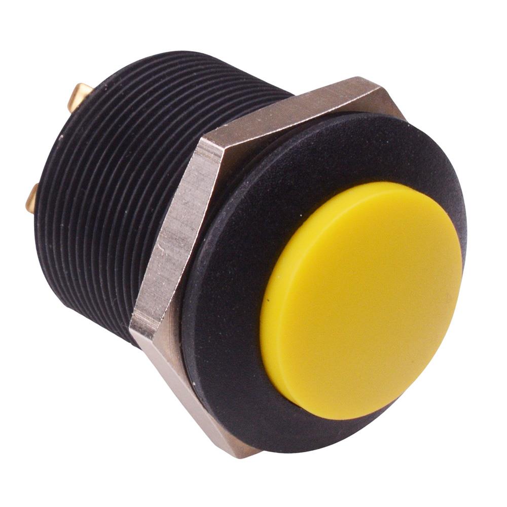 FPAR3B1452X0X APEM Yellow Off-(On) Momentary 24mm Push Button Switch DPST