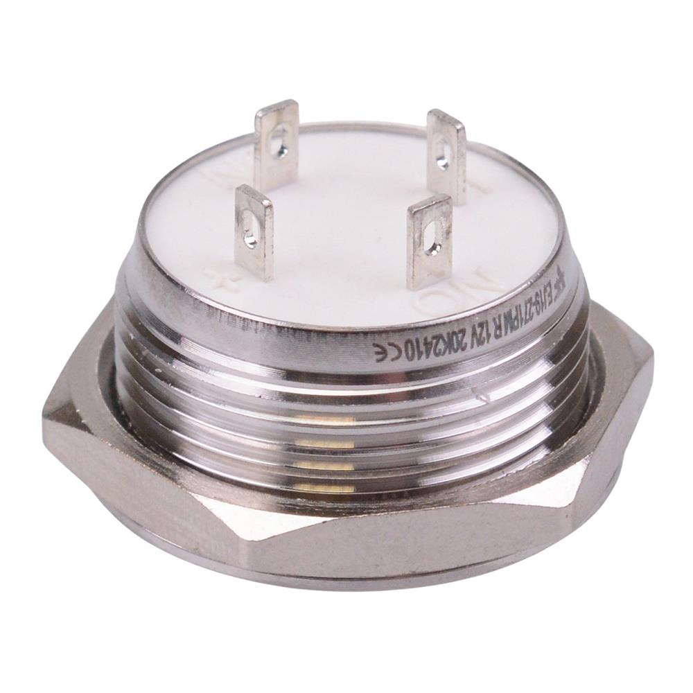 Blue 12V Vandal Off-(On) Momentary 19mm Short Push Button Switch SPST