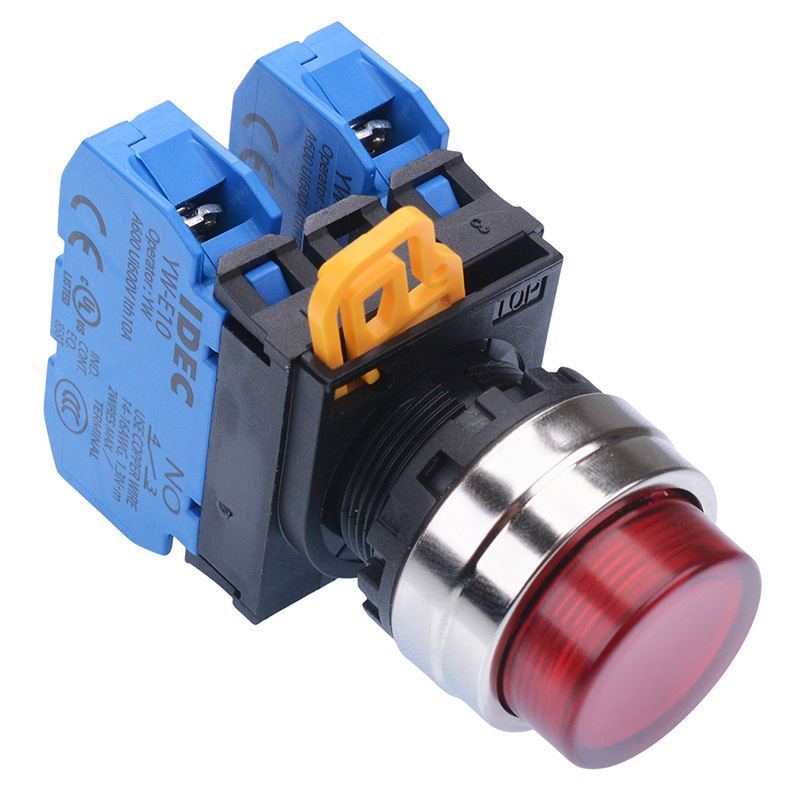 YW4L-M2E20Q0R Red 22mm Metal Bezel Momentary Push Button Switch 2NO IP65 IDEC