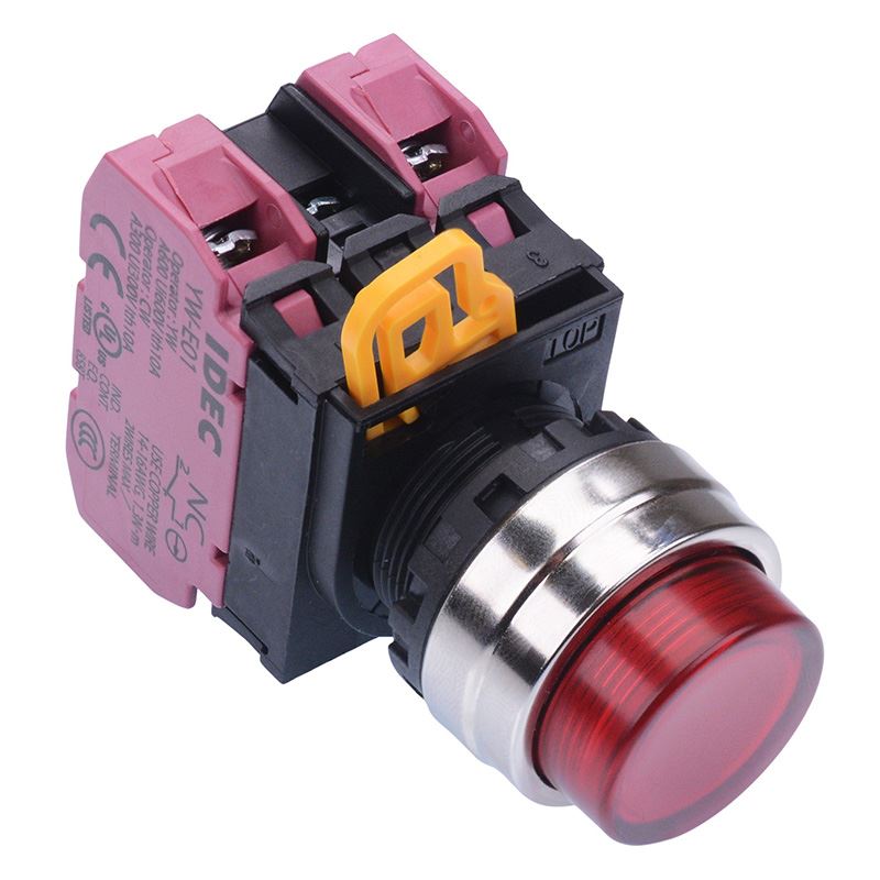 YW4L-M2E02Q4R Red 24V illuminated 22mm Metal Bezel Momentary Push Button Switch 2NC IP65 IDEC
