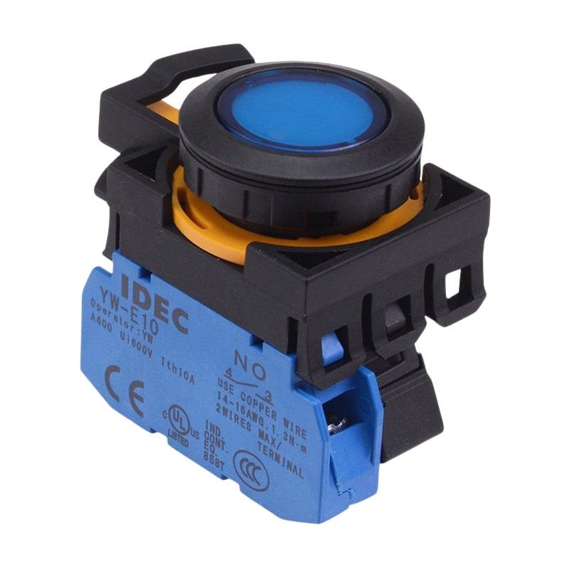 CW1L-A1E10Q3S Blue 12V illuminated Maintained Push Button Switch 1NO IP65 IDEC