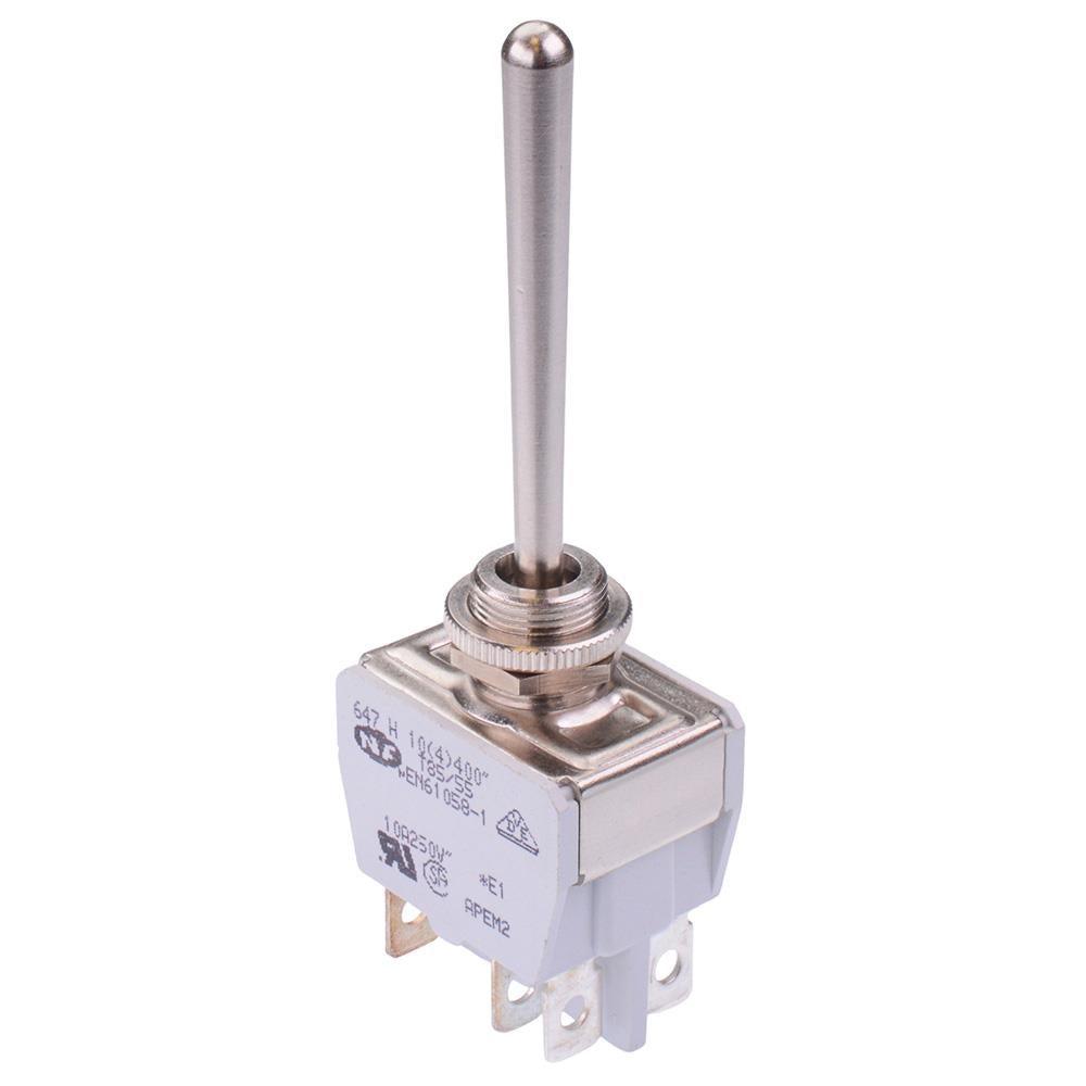 647H/2 APEM (On)-Off-(On) Momentary 12mm Toggle Switch DPDT 15A